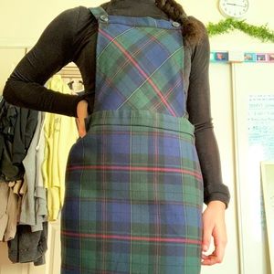 Plaid Overall Dress